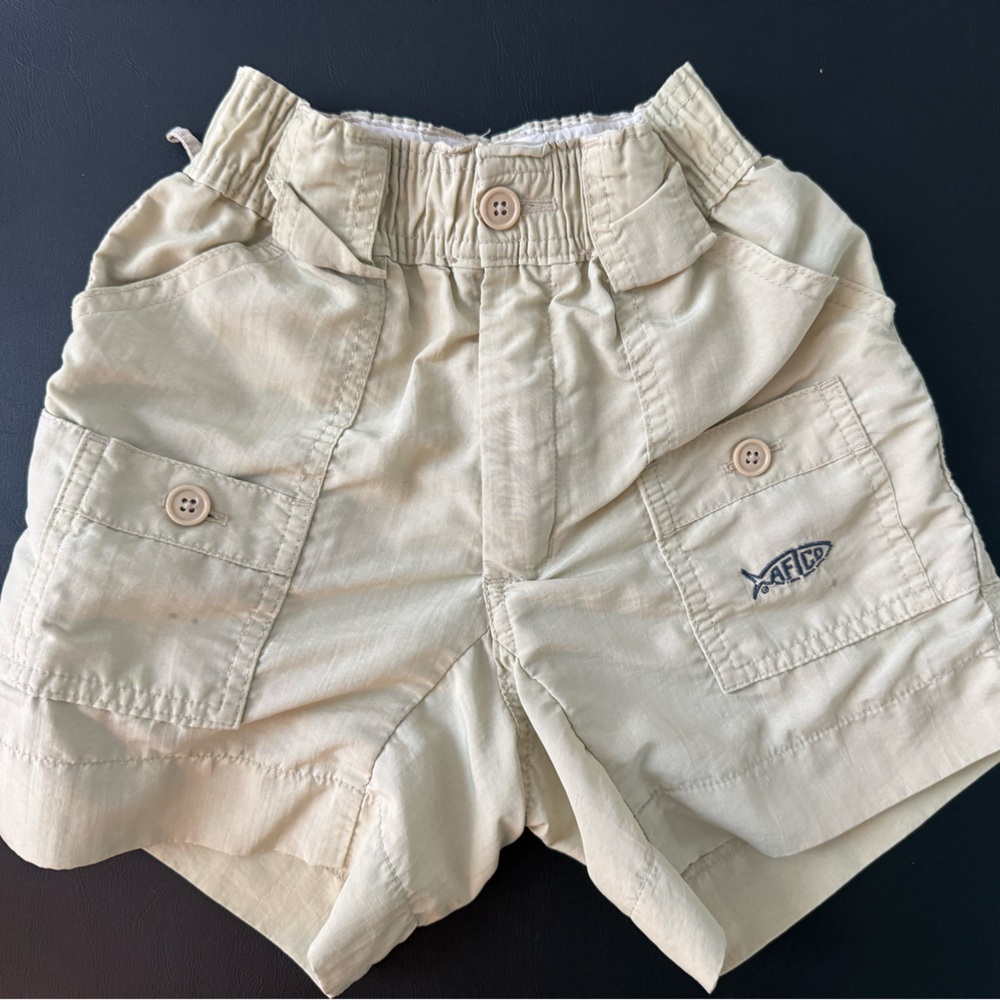 Kids Beige Aftco Cargo Shorts with Elastic Waistband size 20